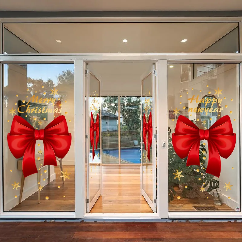 Autocollants Fenêtre Noël Père Noël 3D - Déco Vitre, Mur, Réfrigérateur - 30x30 Cm, Faciles à Retirer