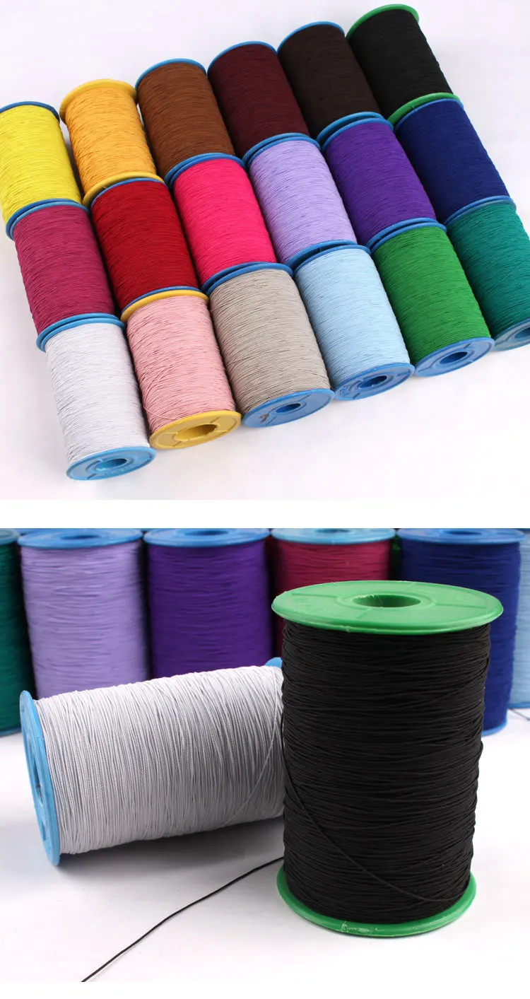Description Picture 2 of item0.5MM core elastic thread extremely fine round elastic rope sewing bottom thread rubber band elastic belt large roll black white