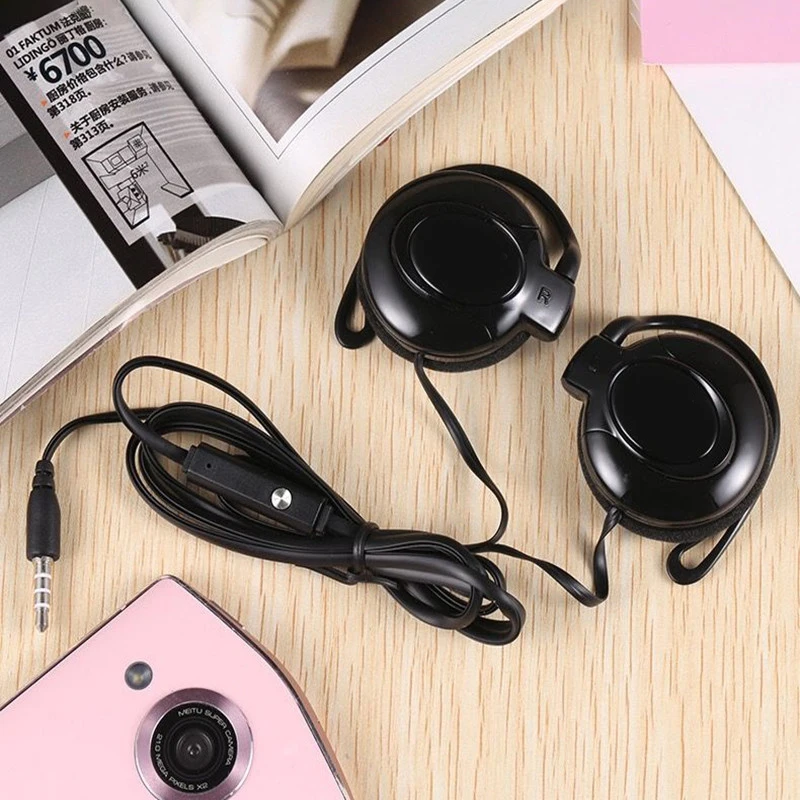 Versatile Wired Stereo Ear Hook Headphones with Microphone
