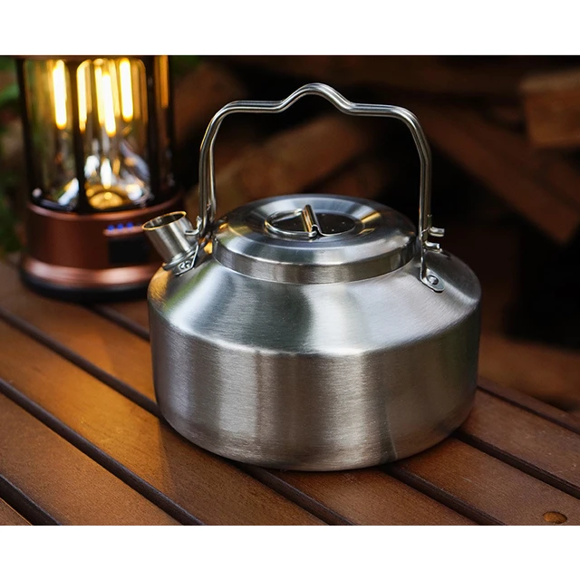 0.9L Stainless Steel Backpacking Camping Kettle Bushcraft Gear