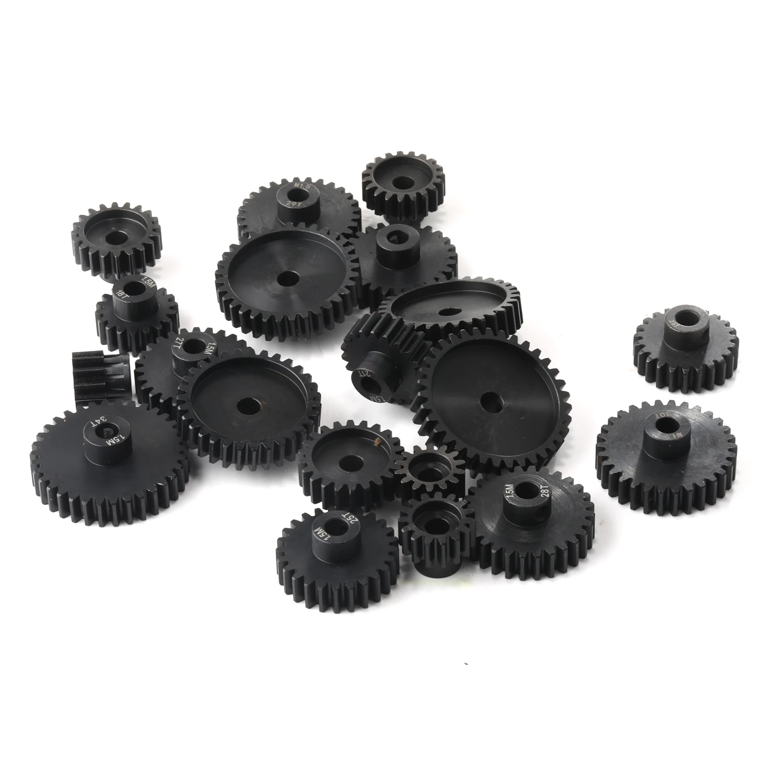 M1.5 8mm Pore Diameter Metal Gears for 1/5 1/8 1/10 RC Model Car Mini Motor Gear 11T 12T 13T 14T 15T 16T 17T 18T 19T 20T 21T 22T