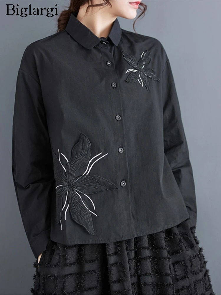 

Женская укороченная блузка с длинным рукавом, Повседневная Свободная плиссированная рубашка большого размера с цветочным принтом, весна 2019