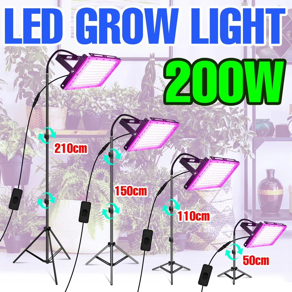 220V LED Grow Light Full Spectrum Phytolamp For Indoor Plants Flower Hydroponics Growing LED Cultivation Phyto Lamp With Stand