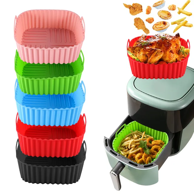 Silicone Multi-color Food Grade Silicone Square Air Fryer Tray for 7QT Air Fryer Silicone Multi-color Food Grade Silicone Square Air Fryer Tray for 7QT Air Fryer