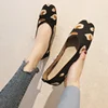 Spring and Autumn Flat Shoes Fashion Leisure Women's Flat Shoes Square Toe Knitting Elastic Comfortable Slip-on Boutique Shoes 5