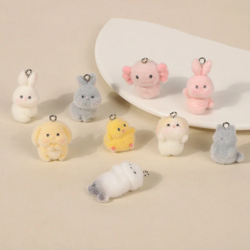 3D Flocking Resin Charms 1