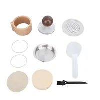 Reusable Coffee Capsule Stainless Steel Refillable Coffee Filter Pod with Tamper Brush and Spoon for Coffee Makers 1