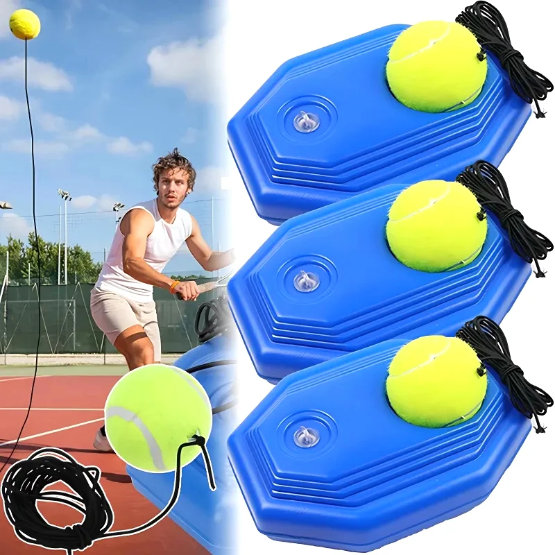 Portable Solo Tennis Trainer Rebound Tennis Ball With String Rope Self Practice Training Tool For Adults Kids Beginners