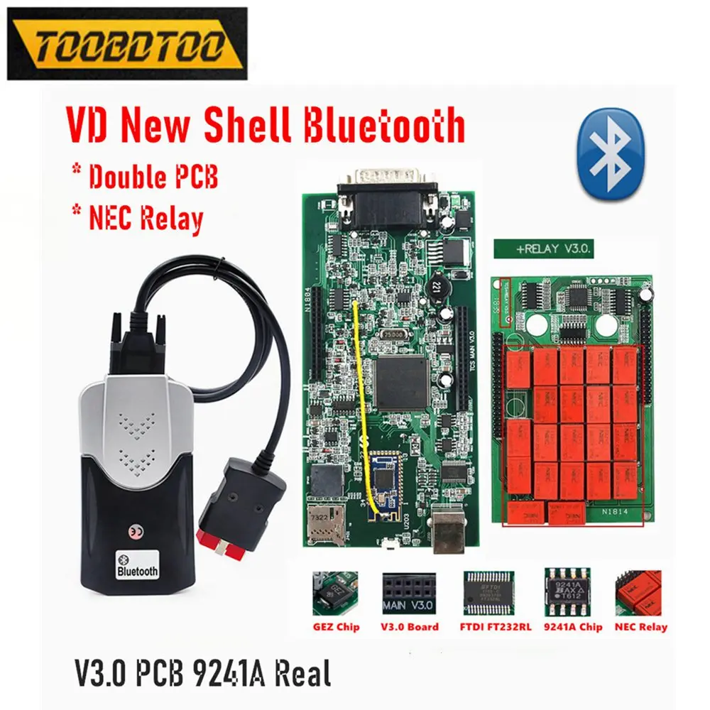 2021.11 Nuovo Vci Multidiag Pro Tcs Pro 2017 R3 Keygen Car Truck Real V3.0 9241A Double Pcb 21 Nec Relay Bluetooth 4.2