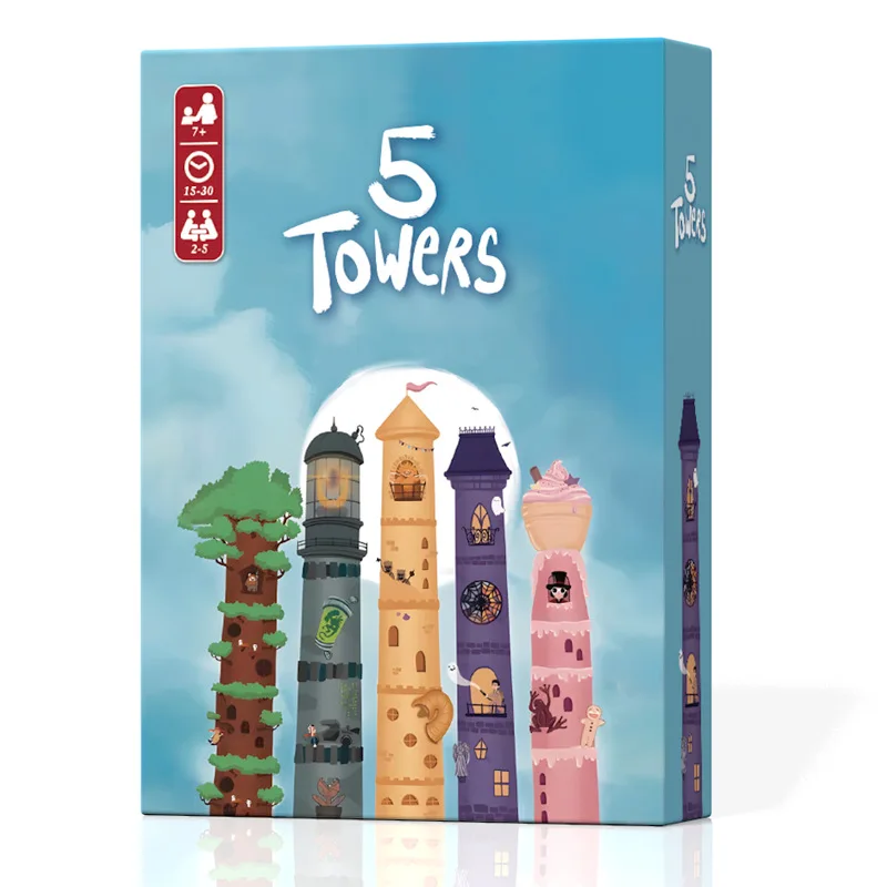 5 Towers Abstract Strategy Stacking Tower Puzzle Board Game Leisure gathering Chinese-English version