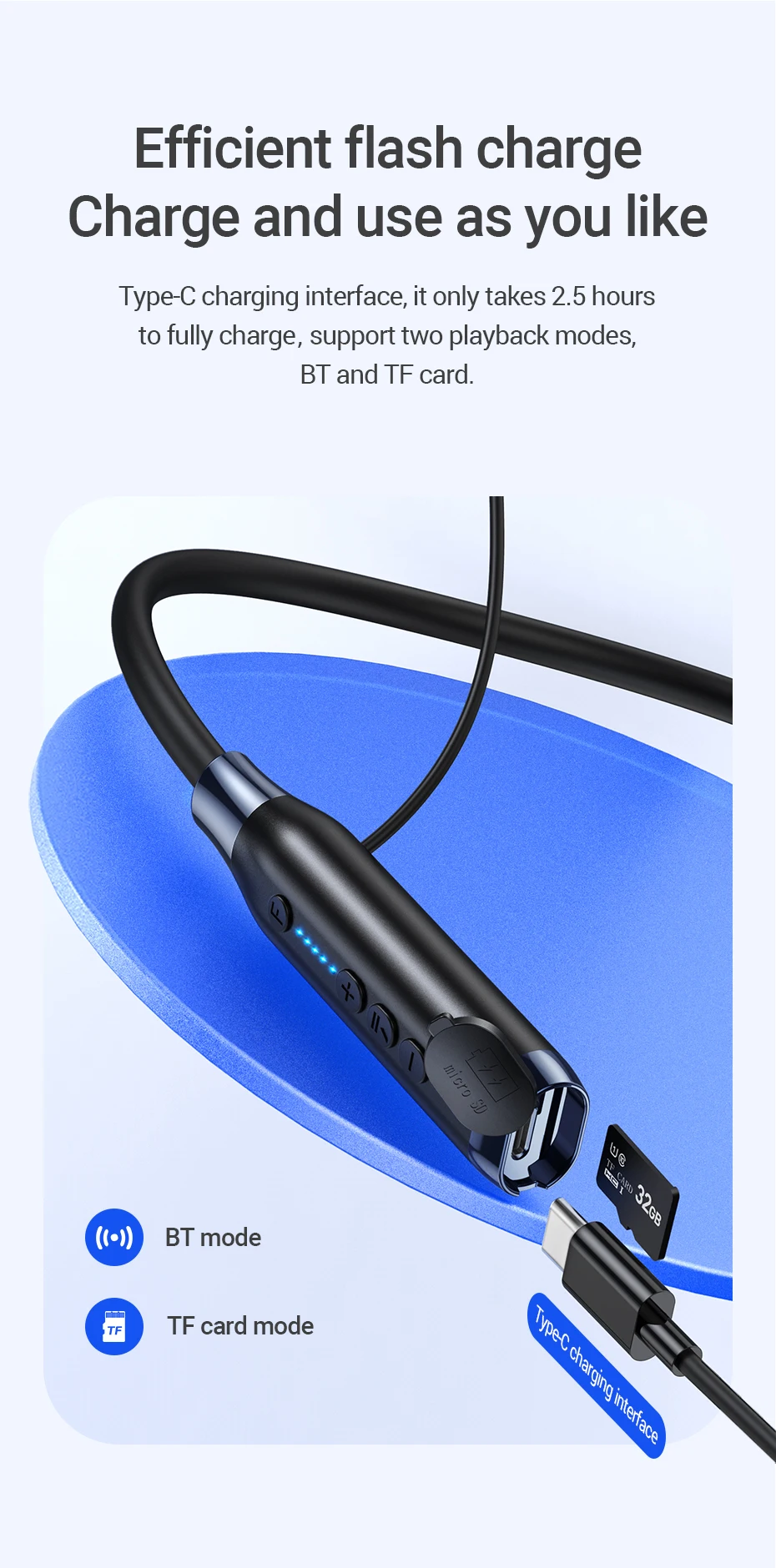 HOCO ES62 Bluetooth 5.3 Sports Neckband Earphones