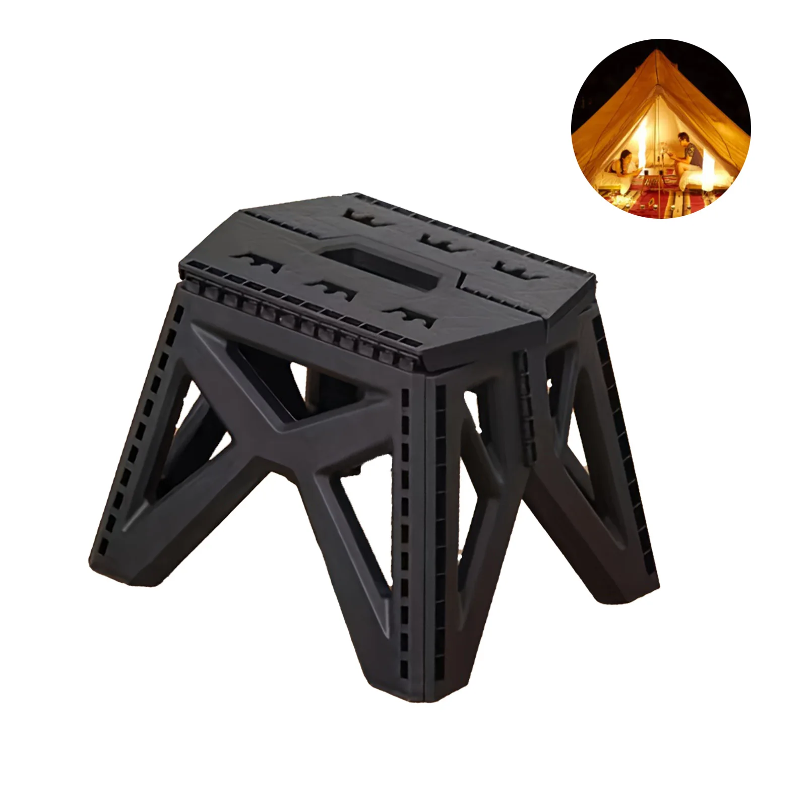 Lightweight Plastic Step Stool Space-saving Household Practical Folding Chair for Fishing Gardening BBQ