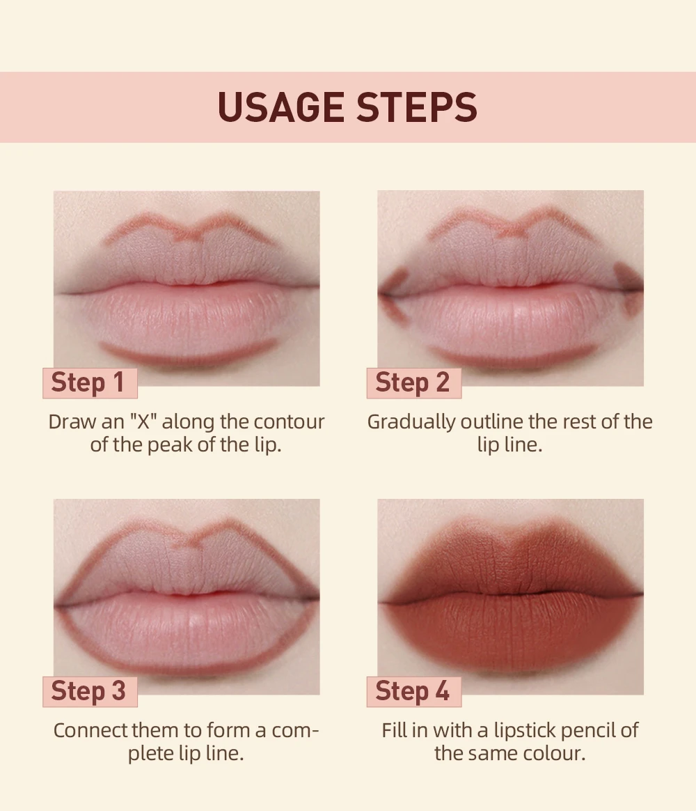 Langhaftendes Lippenstift- Und Lipliner-set In Nude Und Rot_voghion.com