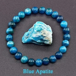 Blue Apatite Spiritual Healing Bracelet - Stress Relief & Meditation Jewelry (6mm)