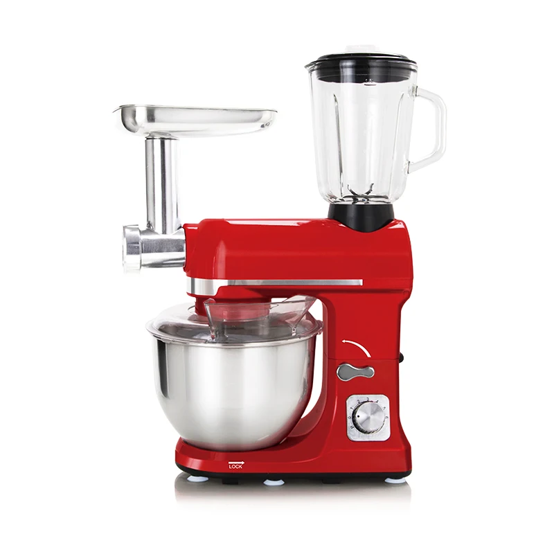 

6 Speed Kitchen Cake Mixer, 500W Tilt Head Kitchen Mixer Stainless Steel 3 in 1 Electric Stand Mixer