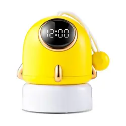 Lampe de Projection d'horloge Portable, petite fusée, chargeur USB, lampe d'ambiance romantique, lampe de chevet de bureau, décoration de la maison 