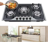 Cooktop 23'' 30 Inch 35'', Built-in NG/LPG Convertible Gas Cooktops 4 Burners 5 Burner Gas hob, Gas Countertop Plug-in with Temp 2