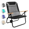 Premium Backpack Beach Chair for Adults - Beach Chair With Backpack Straps - Foldable and Reclining Beach Chair Camping Folding 5