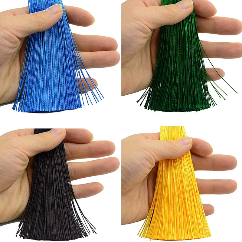 Silky Lobster Clasp Tassel Key Chain Beads Charms Silk Tassel Pendant for DIY Crafts Jewelry Making Accessories metal pendant tassel fringe tassel decoration tassel accessories tassel trim mini tassels silky floss tassels 1/2/3Pcs 8cm