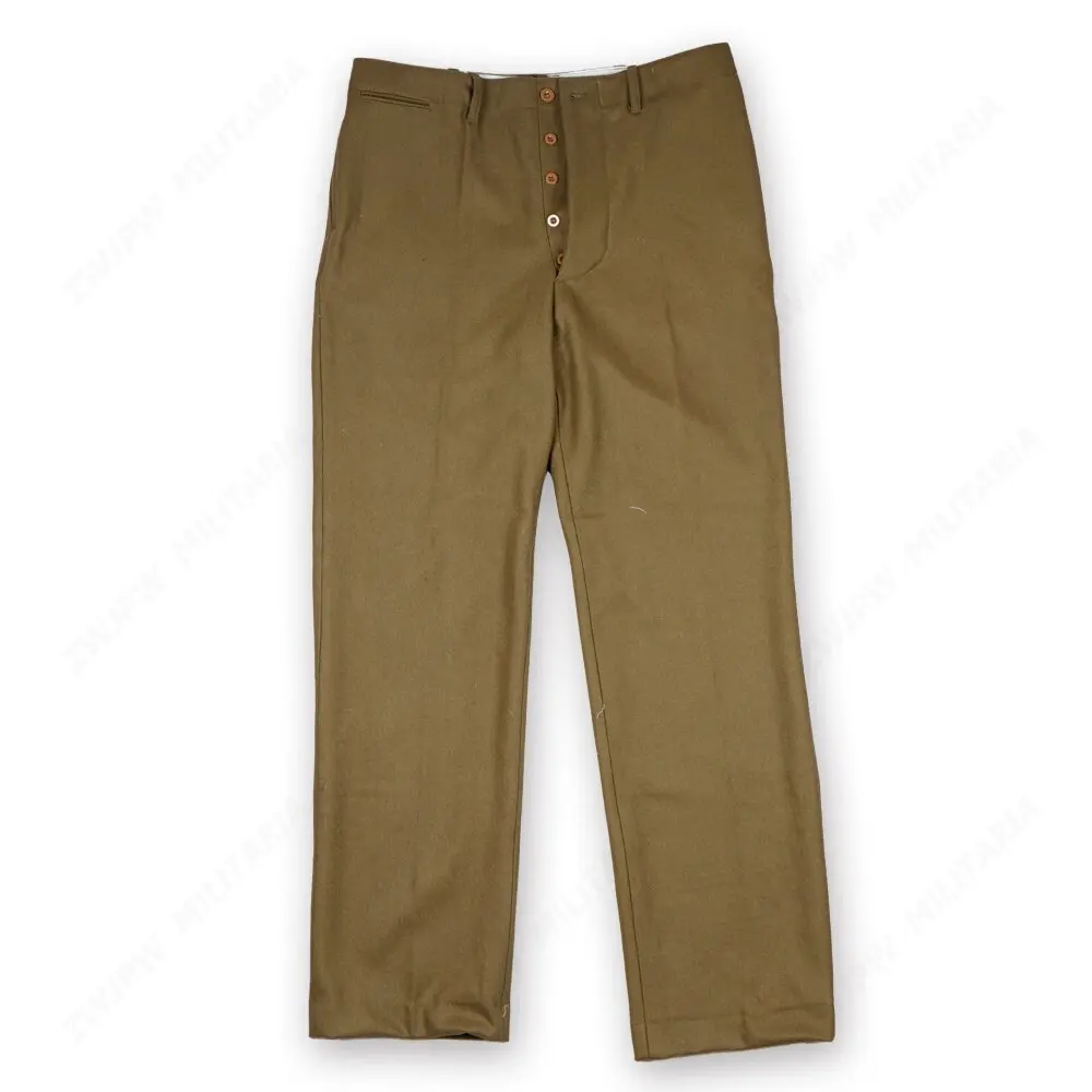 

WW2 US KMT MEN UNIFORM AMERICAN STYLE BROWN SOLIDER PANTS M37 WOOLEN TROUSER D-DAY RE-EXPORT