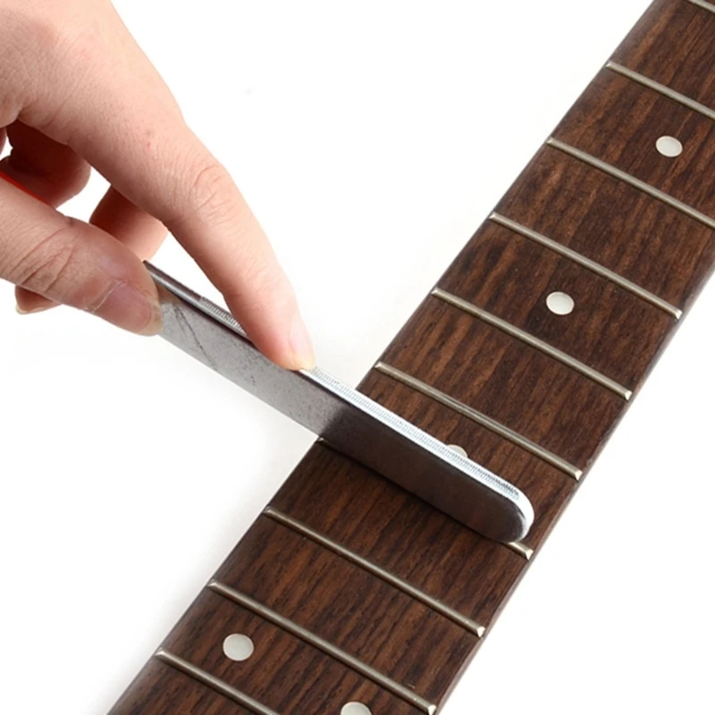 

Guitar Fret File with Protective Gasket Stainless Steel Guitar Grinding Tool Simple Guitar Sharpening Tool Easy to Use