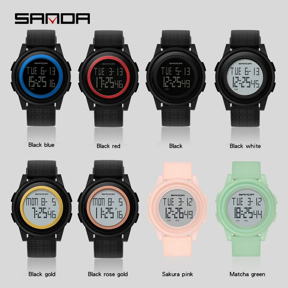 SANDA Brand 9mm Super Slim Men's Watch Luxury Electronic LED Digital Watches for Man Clock Male Wristwatch Relogio Masculino 337