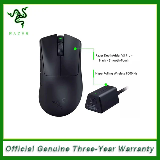 New Razer DeathAdder V3 Pro Black Smooth-Touch Wireless Ergonomic 