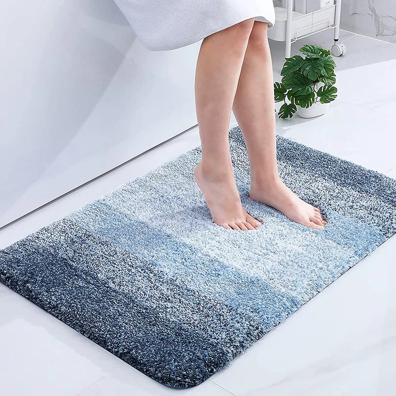 Gradient Bathroom Absorbent Mat Non-Slip Microfiber Rug for Kitchen Bathroom Floor Waterproof Door Mat Bedroom Decor Modern
