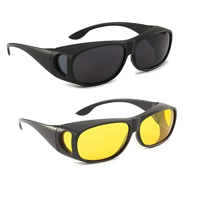 Motorcycle Driving Goggles Car Night Vision Sunglasses Unisex Driver HD Night Day Driving Wrap Around Anti Glare Sun Glasses night vision sunglasses night vision glasses driving sunglasses
