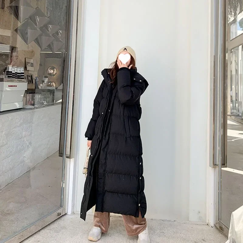 معطف قطني عصري سترة شتوية طويلة للنساء 2024 نمط كو...