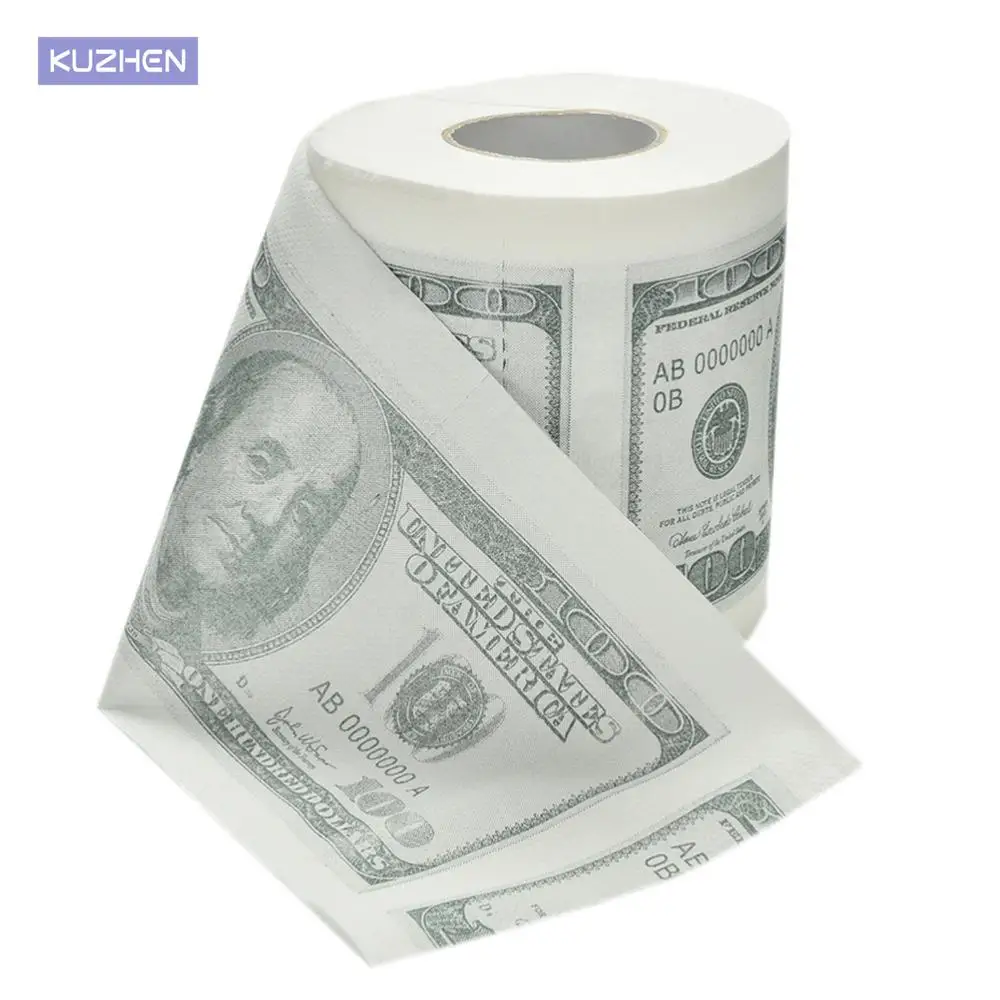 One Hundred Dollar Bill Toilet Paper Novelty Fun $100 TP Money Roll Gag Gift