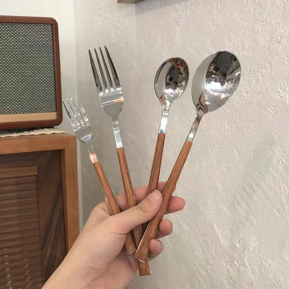 Creative Stainless Steel Spoon Fork Knife Cutlery Set cutlery set western style cutlery set picnic cutlery set stainless steel cutlery set picnic tableware camping cutlery set