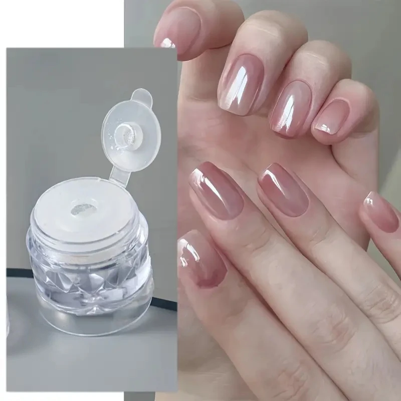 Hypoallergenic Aurora Chrome Nail Powder-Gentle Electroplating Clear Finish for Stunning Manicures