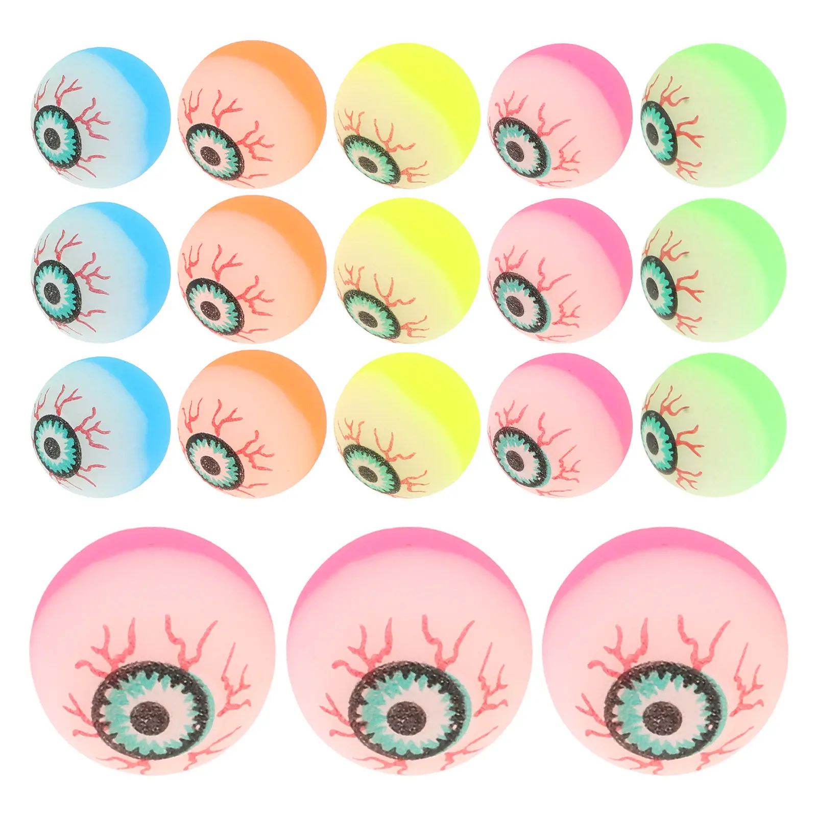 40Pcs 현실적인 할로윈 눈알 바운스 공 탄력 있는 무서운 파티 선물 어린이를위한 다채로운 탄력 공 할로윈 장식