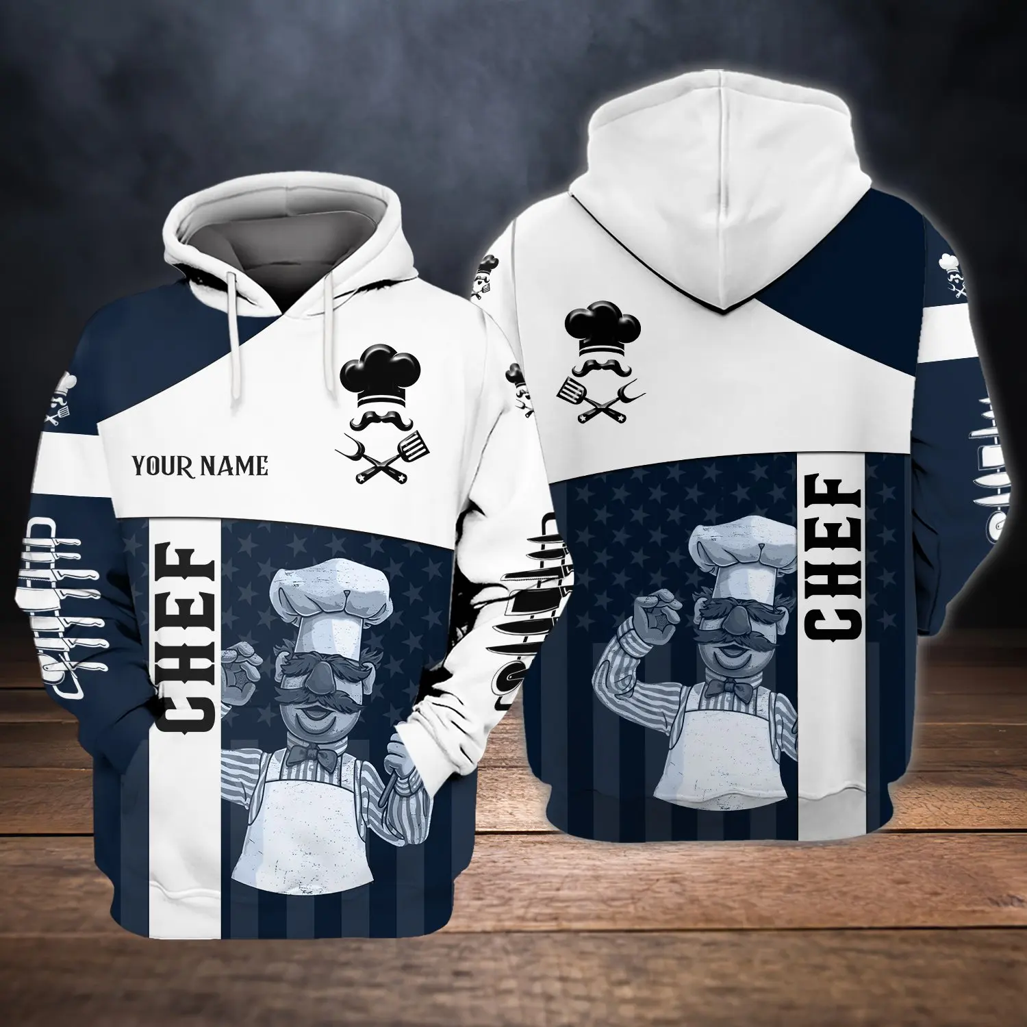Chef Gifts Personalized Name 3D All Over Printed Men Hoodie Unisex Hooded sweatshirt Streetwear Casual zipper hoodies DK477