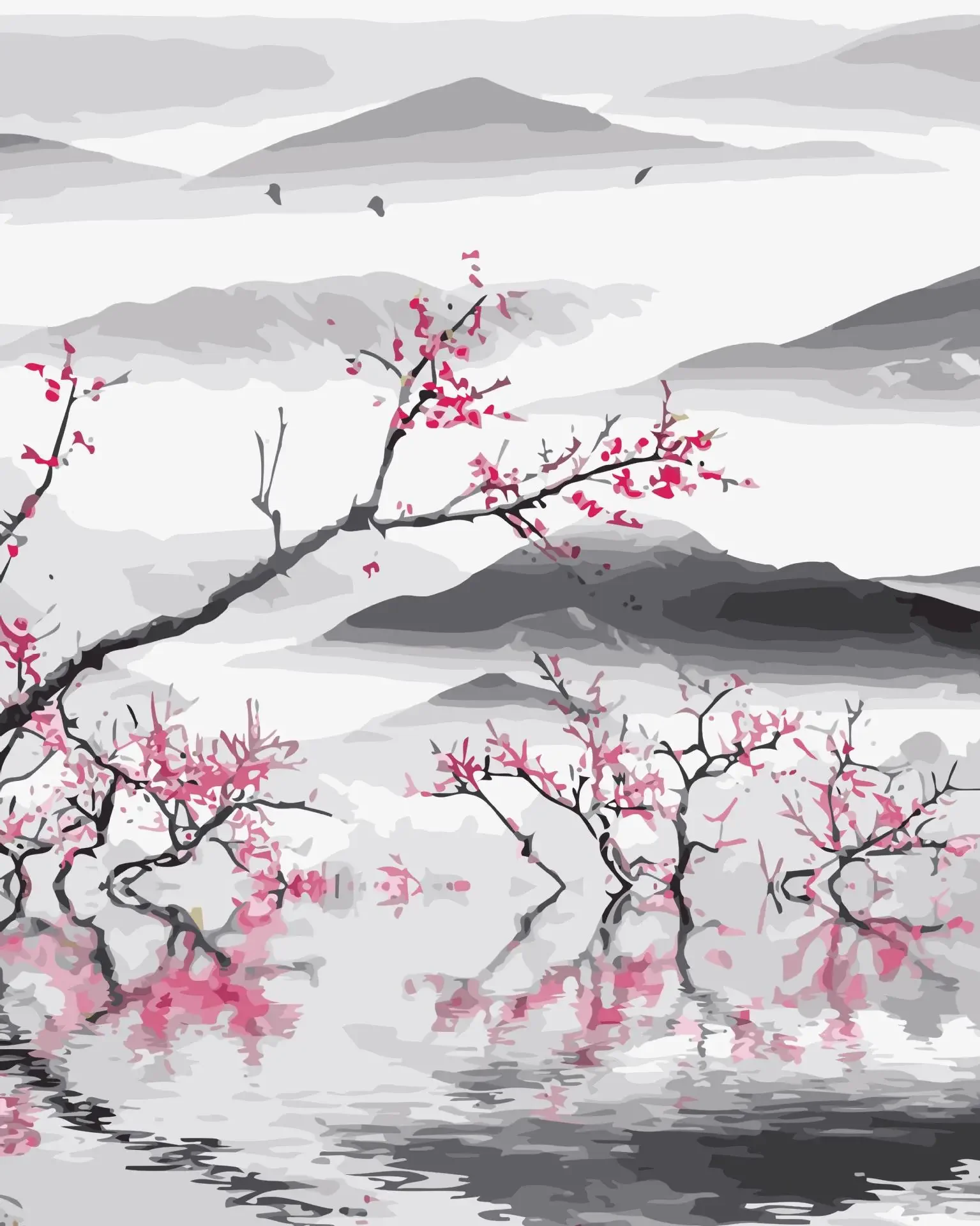 

2932505 Landscape painting hanging painting sofa background wall decoration entry porch oil painting