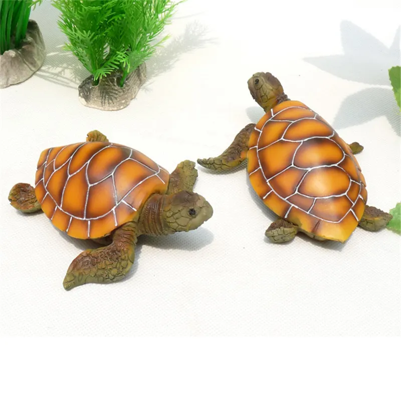 Aquarium Ornament Polyresin Turtle Tortoise Artificial Decoration Supply 1pcs