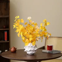 Creative Wave Shape Ceramic Vase Desk Decoration Flowers Arrangement Artificial Flower Decorative Vases Room Aesthetic Decor 2