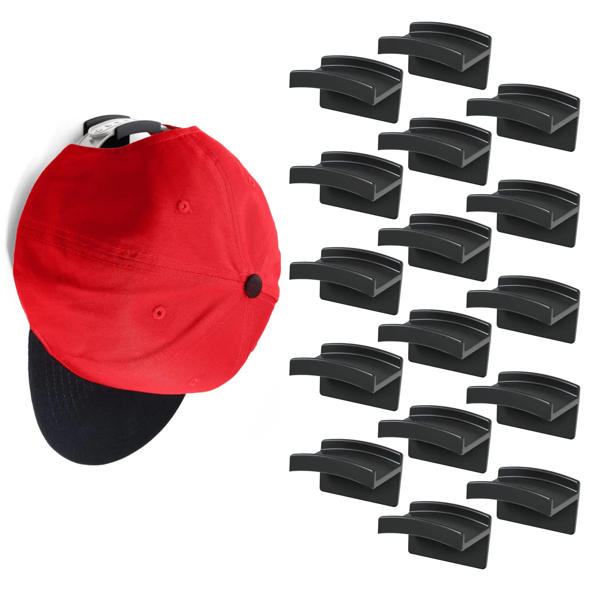 Porte-casquette Autocollante, Lot De 6 Casquettes Support Noir, Porte-chapeaux  Muraux Sans Perçage, Fixation Solide, Convient Pour Le Rangement Des  Lunettes De Soleil 