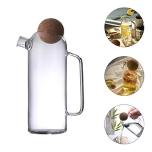 1pc Thickened Glass Bottle Glass Tea Pot Household Glass Tea Kettle Tea Pitcher tanie i dobre opinie CN (pochodzenie)