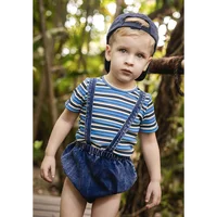 Collection Denim Rayé Ali Plus SS26 : Jupes, Pantalons et Combinaisons en Denim pour Adolescents, Tenues Assorties pour la Famille 6