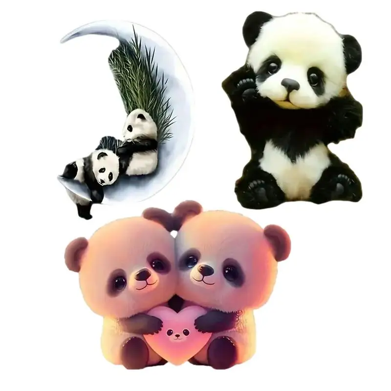 

Car Mirror Panda Moon Panda Car Hang Ornament 2D Acrylic Rearview Mirror Hang Accessories Car Hang Animal Pendant Charm