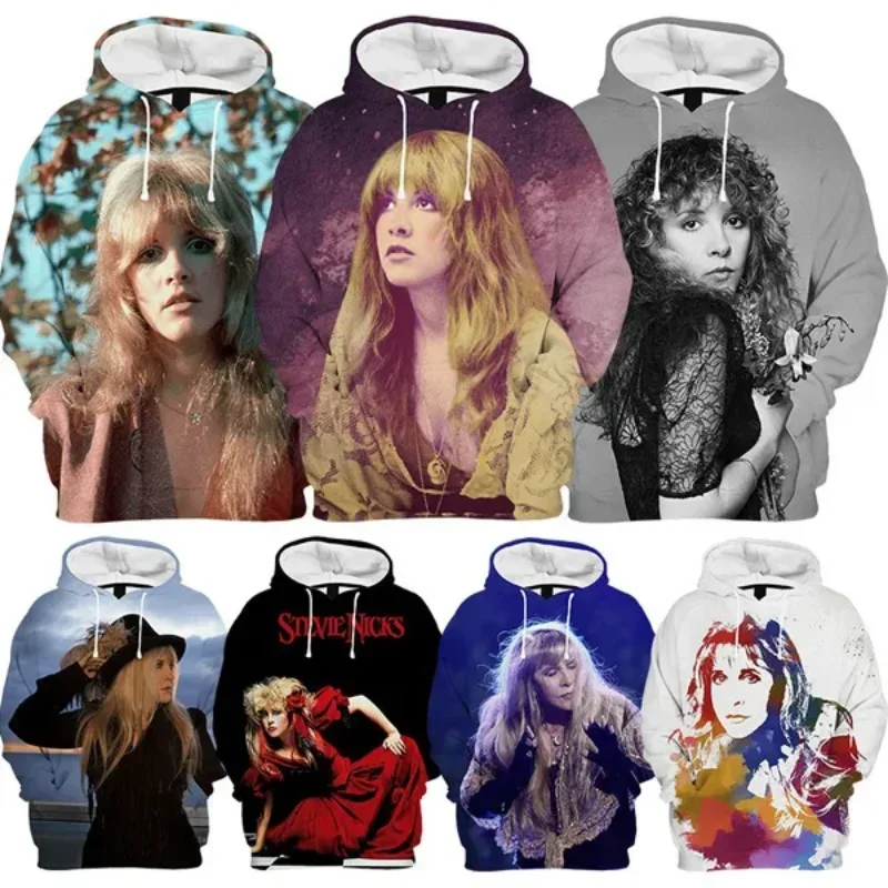 

Singer Stevie Nicks 3D Print Hoodies for Men Women Spring and Autumn Thin Casual Oversized Hooded Sweatshirt Harajuku Streetwear