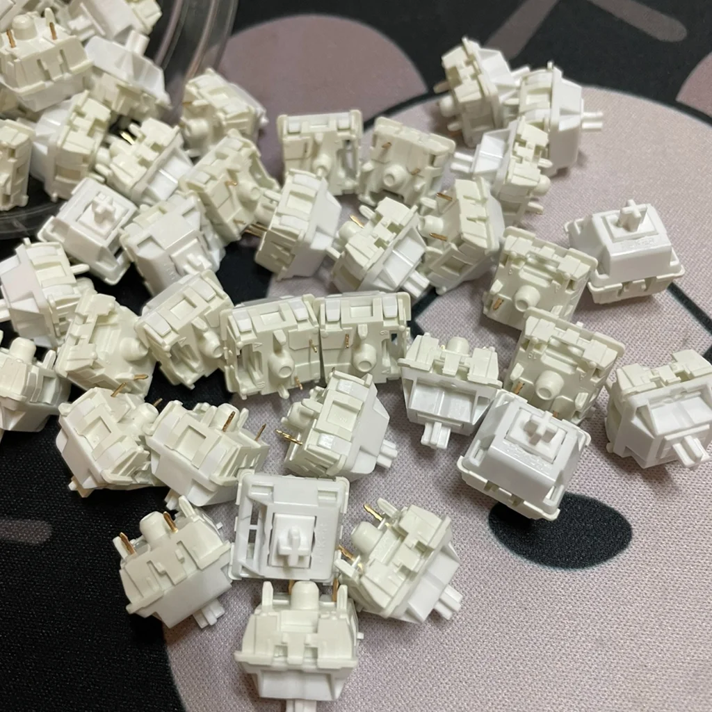 Feker-diy Personalizado Extensão Teclado Mecânico Mármore Branco Interruptor Linear Hifi 42g Fábrica Lub Pinos Primavera - Imagem 4