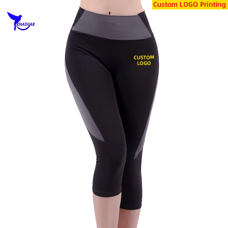 Quick Dry Elastic Push Up Capris Tights Women Sport Fitness Yoga Running Pants 3/4 Workout Gym Leggings Trousers Print