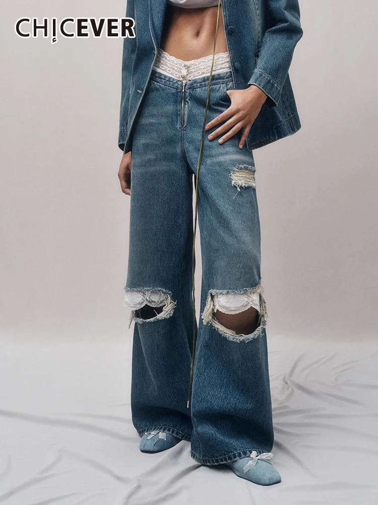 chicever-patchwork-lace-chic-denim-pants-for-women-high-waist-hole-hollow-out-streetwear-casual-colorblock-straight-jeans-female