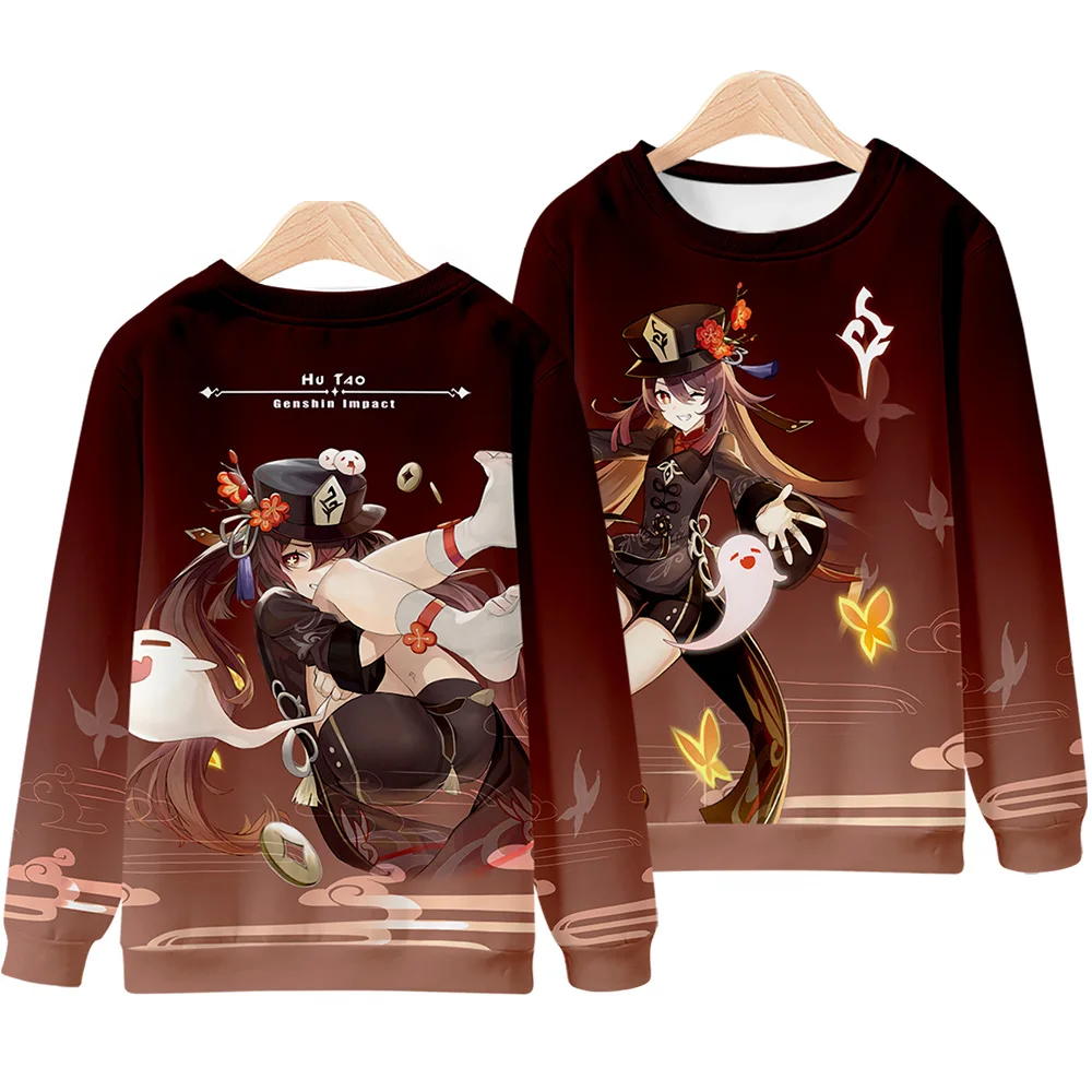 

Anime Genshin Impact round neck sweater around walnuts Long sleeve T-shirt anime cos Fashion