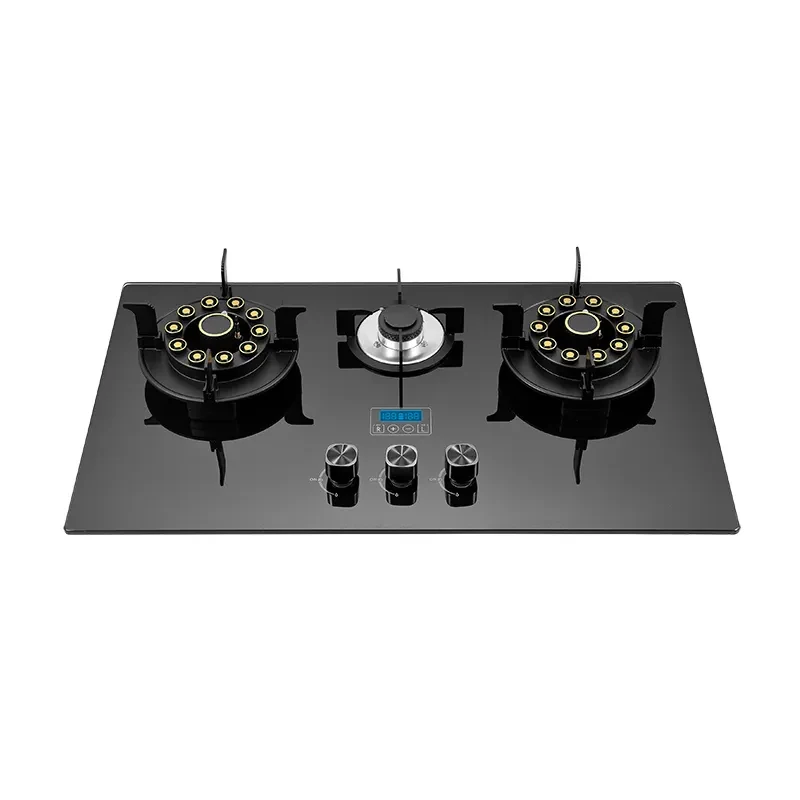 3-Burner Gas Hob Stove Tempered Glass Built-In Cooktop for Household and Hotel Use 4