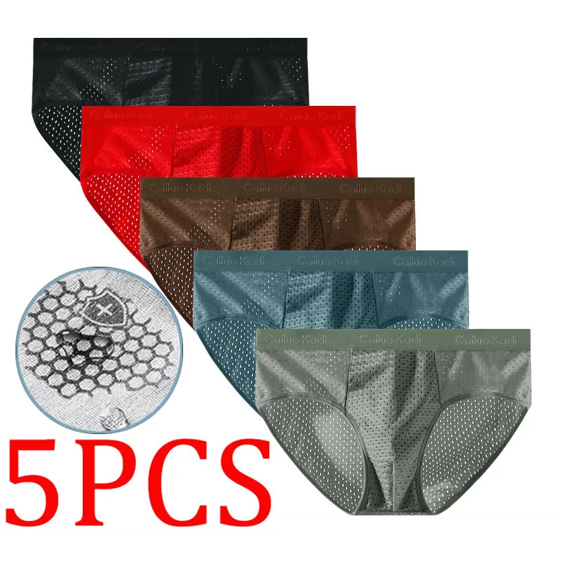 5PCS/Lot Mesh Hole Graphene men brief mens briefs underwear men sexy underwear men's underwear briefs men underwear man sexy