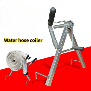 Máquina de carrete de manguera portátil, bobinadora de manguera de fuego Manual plegable, herramientas de almacenamiento de estante de bobinado de manguera de agua agrícola 1
